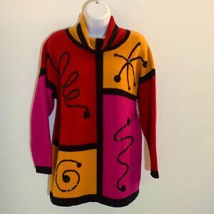 Escada   Vintage  Pull Over Sweater Multi Color  Small /Medium